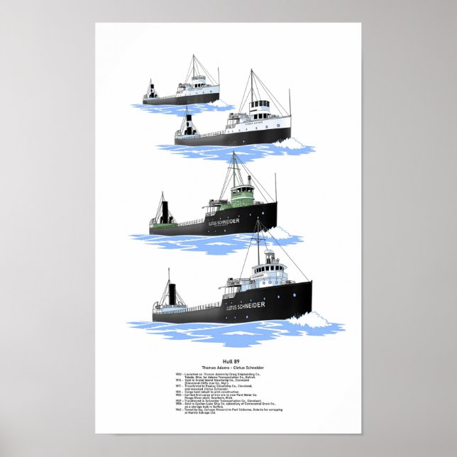 Großer Seenfrachter Cletus Schneider Poster (Vorne)