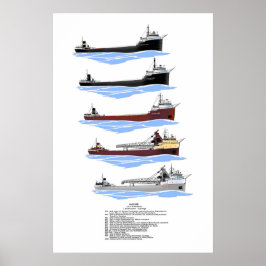 Großer Seenfrachter Cuyahoga Geschichte Poster