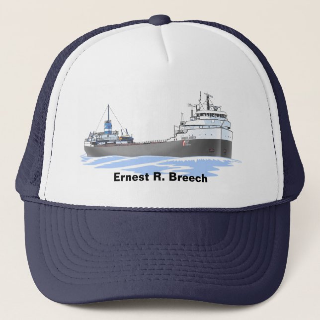 Großer Seenfrachter Ernest R. Breech Rouge Steel Truckerkappe (Vorderseite)