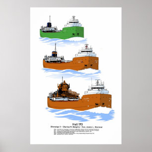 Großer Seenfrachter James Oberstar Geschichte Poster