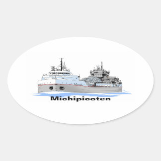 Großer Seenfrachter Michipicoten Ovaler Aufkleber