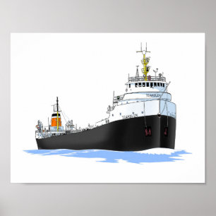 Großer Seenfrachter Teakglen Poster