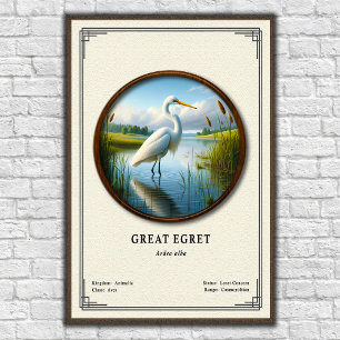 Großer Silberreiher Zoologie-Serie Poster