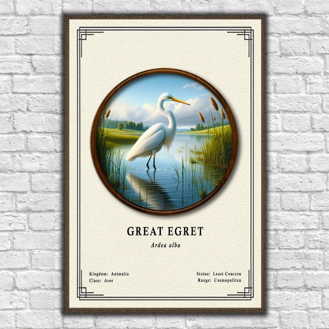 Großer Silberreiher Zoologie-Serie Poster (Von Creator hochgeladen)