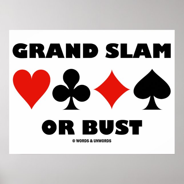 Großer Slam oder Büste (Bridge Card-Anzug) Poster (Vorne)