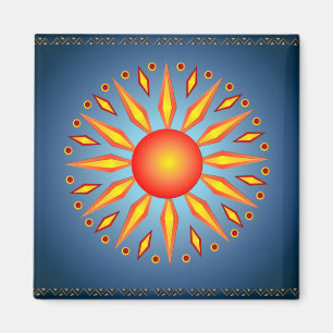 Großer Sommer-Sonnenwendesun-Magnet Magnet