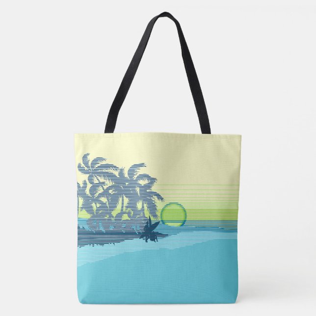 Großer Sonnenuntergang-Streifen-hawaiische Tasche (Vorderseite)