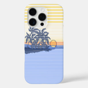 Großer Sonnenuntergangsstreifen Hawaiian Blau iPhone 16 Pro Hülle