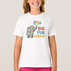 Großer Spaß voraus Lustiger grauer Elefant Grafik T-Shirt