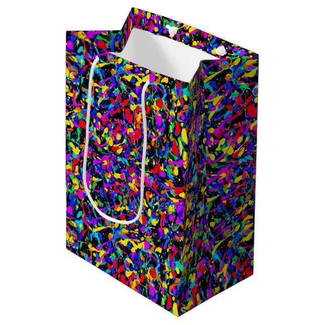 Grosser Spritzer - Geschenktasche Mittlere Geschenktüte (Vorderseite Schrägansicht)