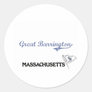 Großer Stadt-Klassiker Barrington Massachusetts Runder Aufkleber