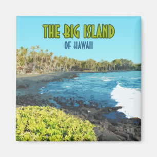 Großer Strand Insel-Hawaiis Punalu'u Vintag Magnet