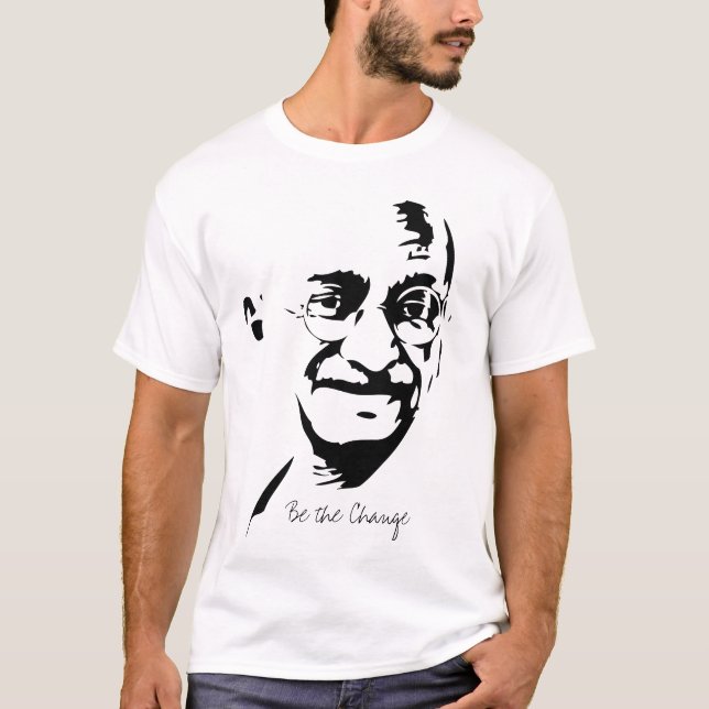 Großer T - Shirt Mahatma Gandhi (Vorderseite)