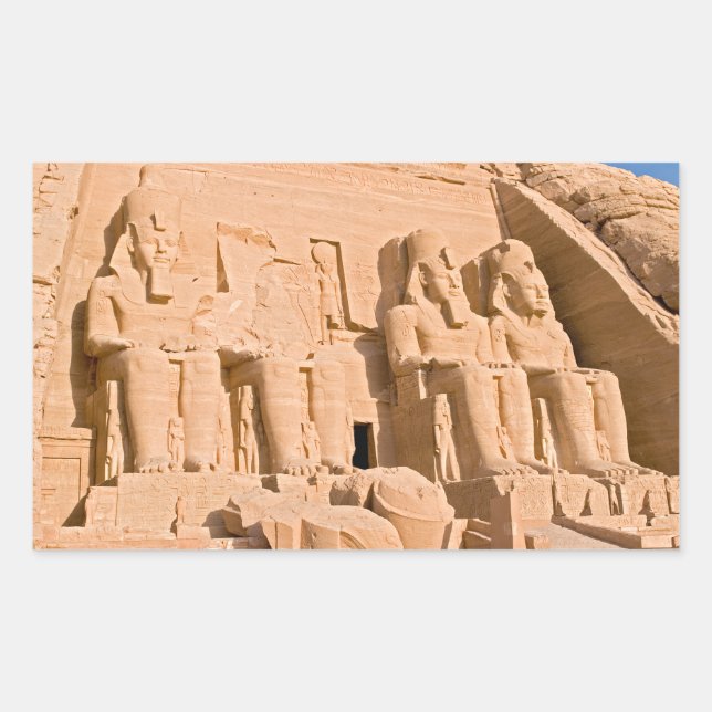 Großer Tempel von Abu Simbel - Ramses II - Ägypten Rechteckiger Aufkleber (Vorderseite)