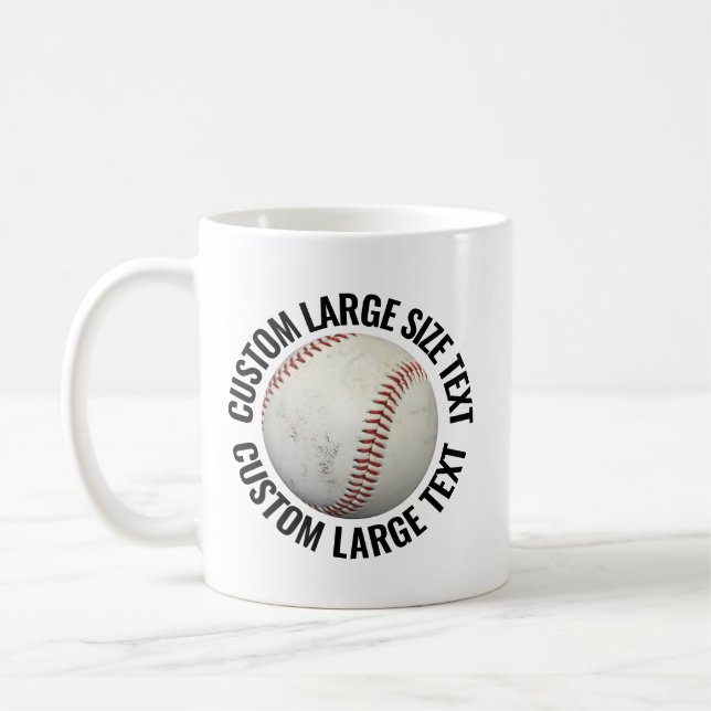 Großer Text 325ml personalisierter Baseball-Mug Kaffeetasse (Links)