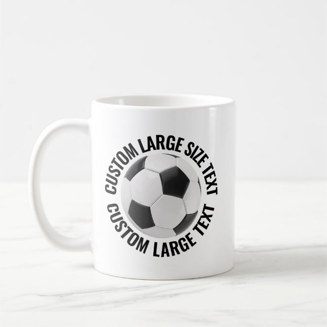 Großer Text 330ml personalisierter Fußballbecher Kaffeetasse (Links)