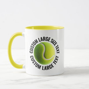 Großer Text GELB Combo 11oz Individueller Tennisbe Tasse