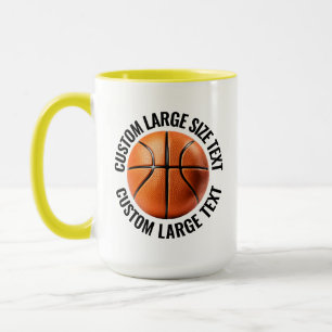 Großer Text GELB Combo 15oz Individueller Basketba Tasse