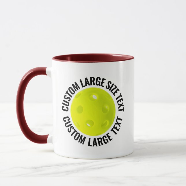 Großer Text MAROON Combo 11oz Custom Pickleball Tasse (Links)