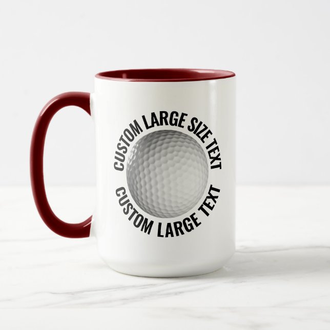Großer Text MAROON Kombi 425g Custom Golf Tasse (Links)