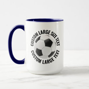 Großer Text NAVY BLAU Kombination 15oz Individuell Tasse