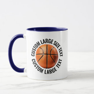 Großer Text NAVY BLAU Kombination 325g Custom Bask Tasse