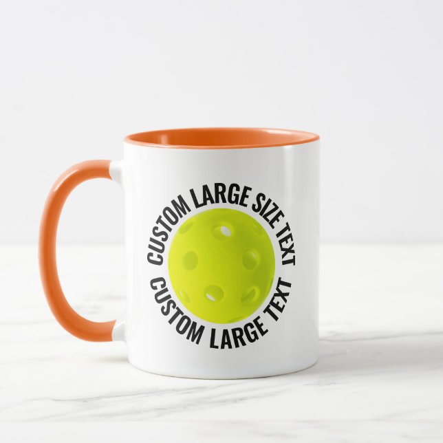Großer Text ORANGE Combo 11oz Custom Pickleball Tasse (Links)