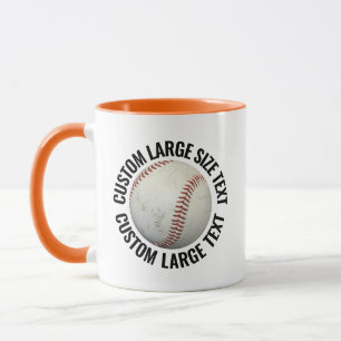 Großer Text ORANGE Combo 11oz Individueller Baseba Tasse