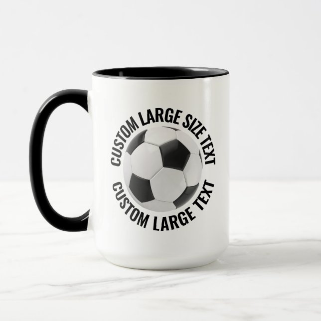 Großer Text SCHWARZ Combo 15oz Individueller Fußba Tasse (Links)