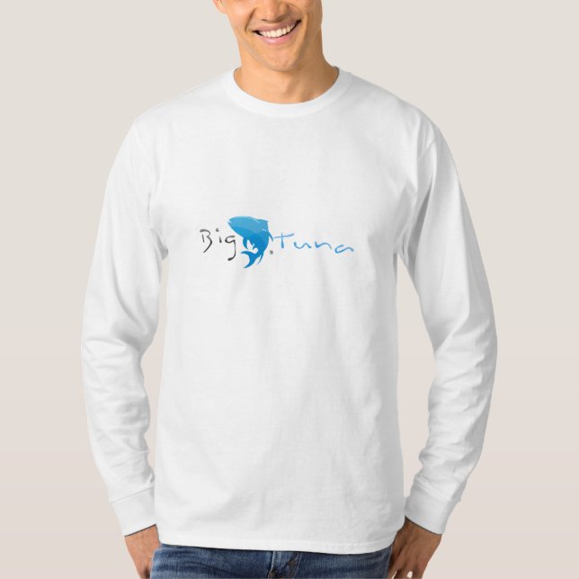Großer Thunfisch - grundlegende weiße lange Hülse T-Shirt (Vorderseite)