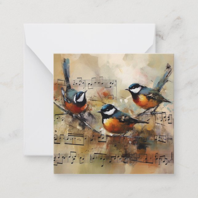 Großer Titmausvogel, auf einer Trennwand gemalt Mitteilungskarte (Vorderseite)