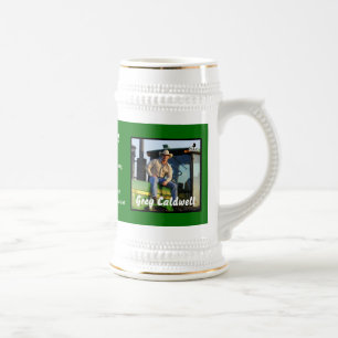 GROSSER TRAKTOR-WEISSE KERAMIK STEIN BIERGLAS