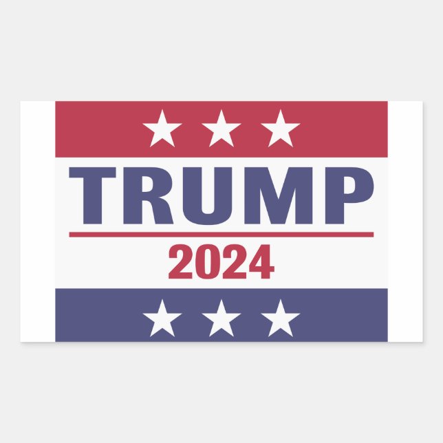 Großer Trump 2024 Rechteckiger Aufkleber (Vorderseite)
