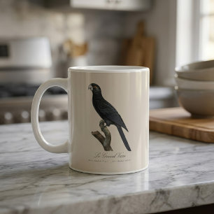 Großer Vasapapagei, Coracopsis vasa Illustration Kaffeetasse