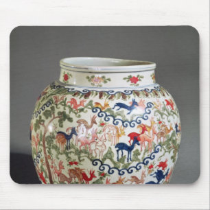 Großer Vase verziert mit fünf Farben Mousepad