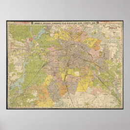Großer Verkehrs-Plan Berlin 1908 – Historische Kar Poster