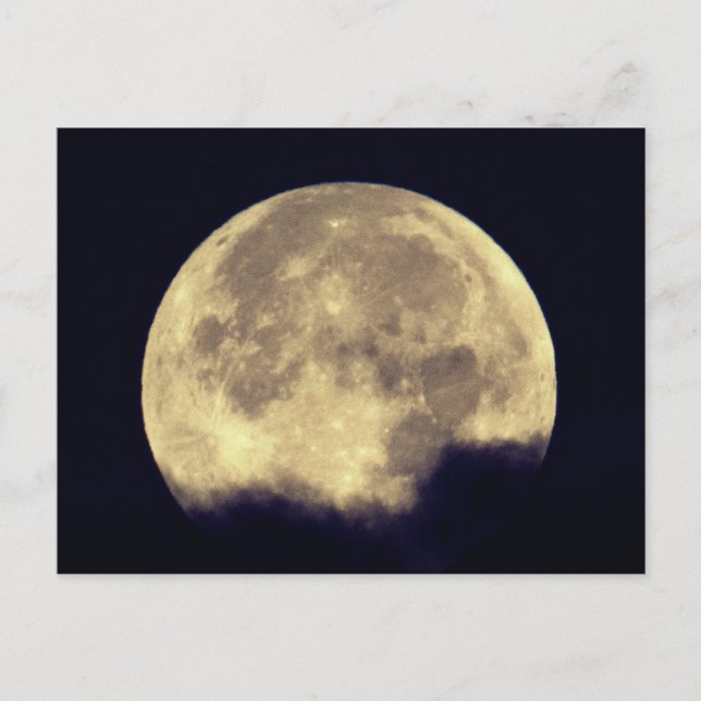 Großer Vollmond in den Wolken Postkarte (Vorderseite)