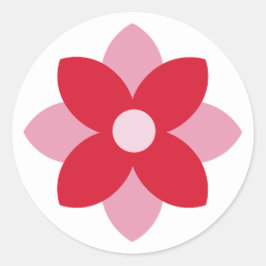 Großer Weihnachtsstern Rot und Rosa Feiertagsaufkl Runder Aufkleber