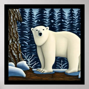 Großer weißer Bär im Norden Poster