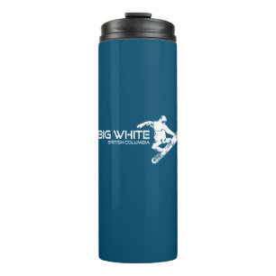 Großer Weißer British Columbia Snowboarder Thermosbecher