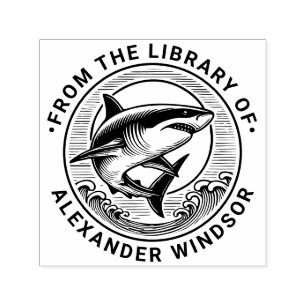 Großer Weißer Hai über Waves Bibliotheksname Permastempel
