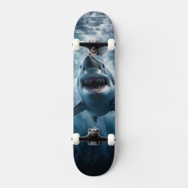 GROSSER WEISSER SHARK SKATEBOARD
