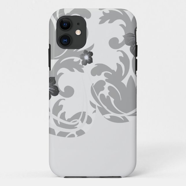 großer weißer und schwarzer, feiner Damast Case-Mate iPhone Hülle (Rückseite)