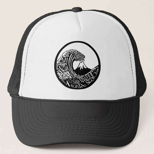 Großer Welle Hokusai Hut Truckerkappe (Vorderseite)