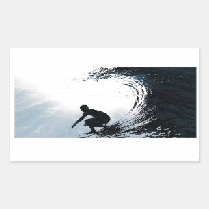Großer Wellen-Surfer Rechteckiger Aufkleber