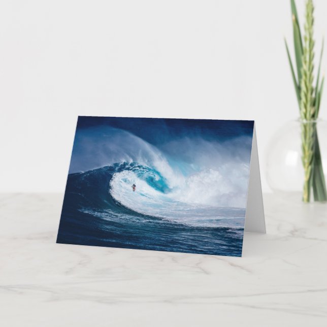Großer Wellen-Surfer Surfboarding Ozean-freier Karte (Vorderseite)