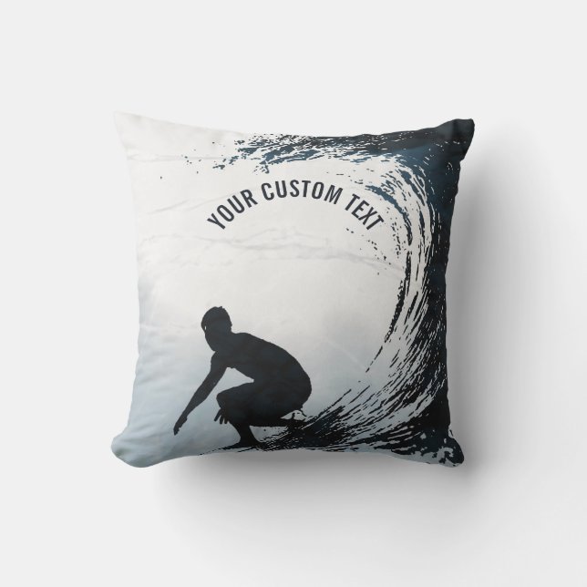 Großer Wellesurfer-personalisiertes Geschenk Kissen Für Draußen (Vorderseite)