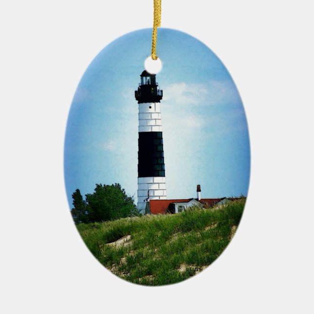 Großer Zobel-Punkt-Leuchtturm Keramik Ornament (Vorne)