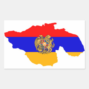 Größere Armenien-Karten-Flagge Rechteckiger Aufkleber