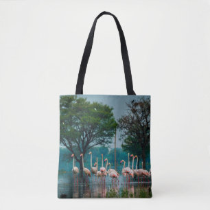 Größere Flamingo Herde in natürlicher Umgebung. Ei Tasche